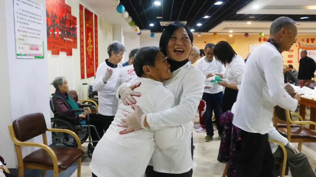 elderly support, handprint activity, social responsibility