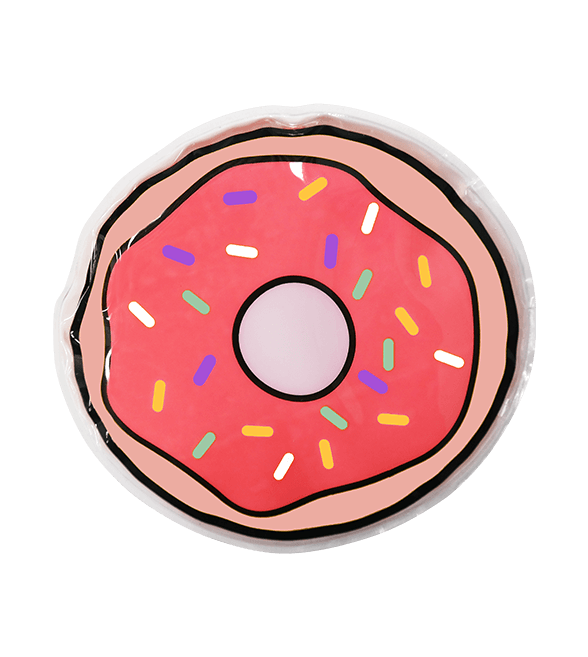 Donut-shaped cartoon ice pack