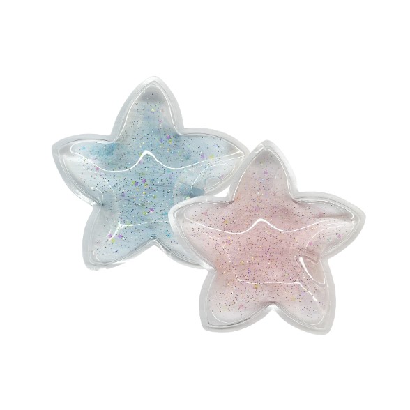 A cartoon ice pack shaped like a star