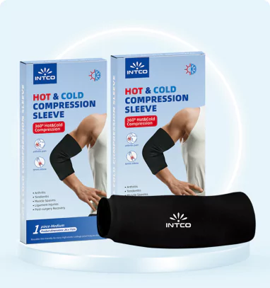 Person Using Hot & Cold Compression Sleeve