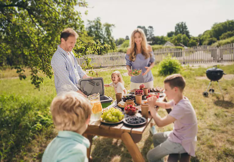 Perfect picnic setup with ice packs and a cooler for a fresh summer day